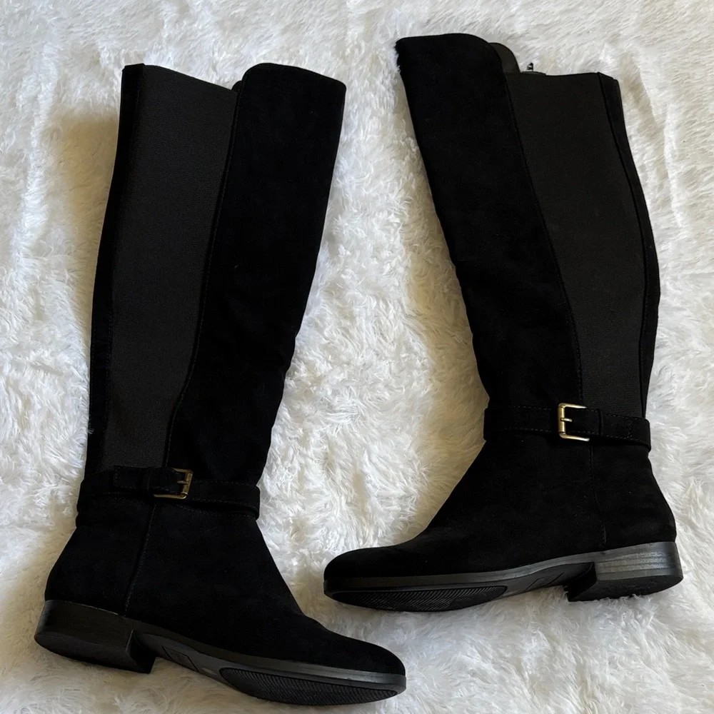 Like New Style & Co Black Kimmball Suede Boots Size 5M